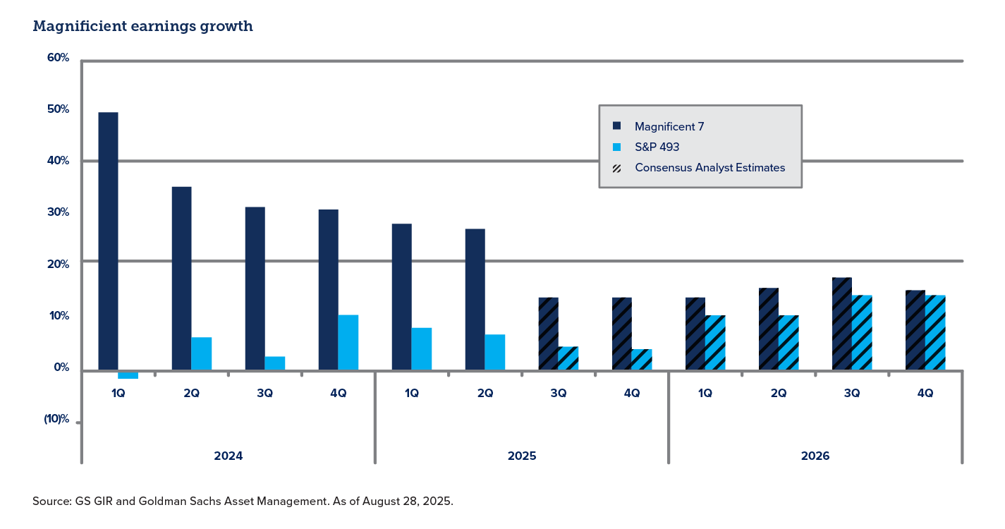 Chart showing magnificent earnings growth