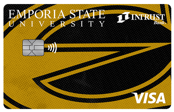 Image of credit card with Emporia State mascot on it