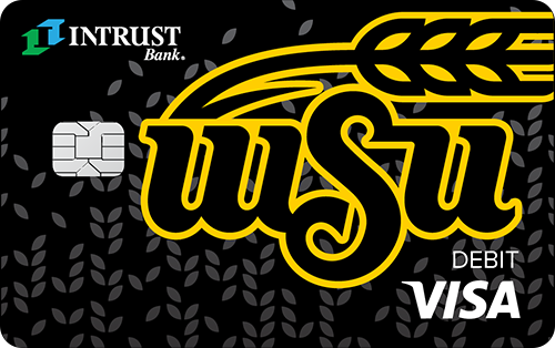 Debit card with Wichita State mascot as background