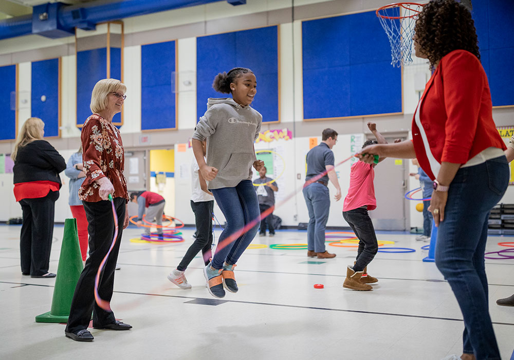 INTRUST employees with children at local elementary school