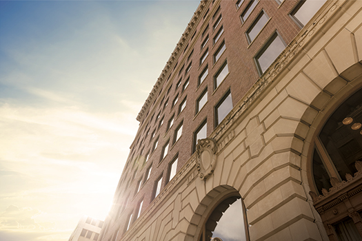 bank-building Outside of a bank building