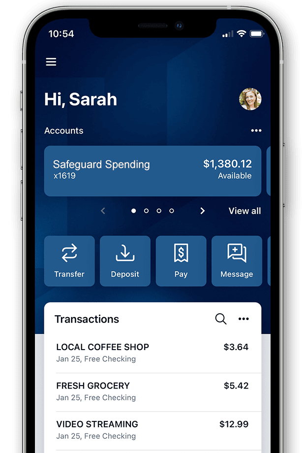 INTRUST Mobile Banking Dashboard