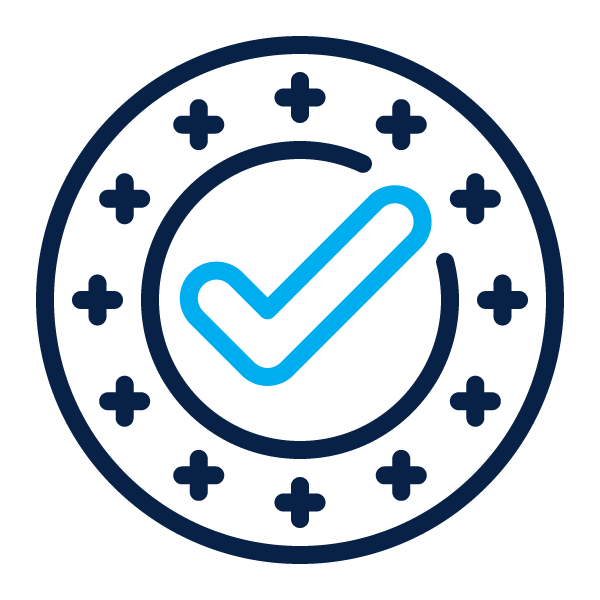 Approved icon featuring checkmark