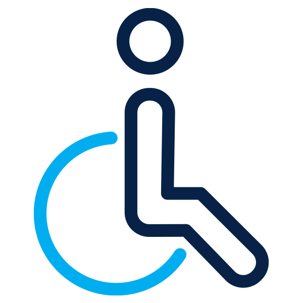 Icon of a person in a wheelchair