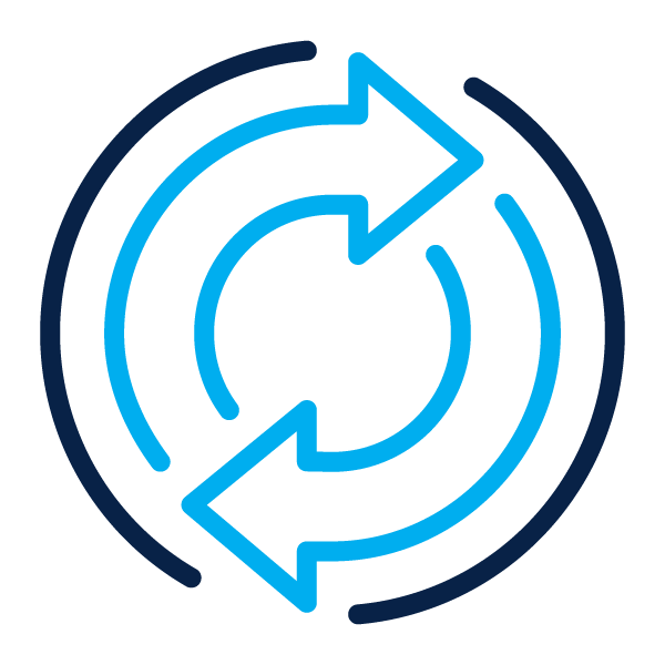 Outline of transfer arrows that point in opposite directions